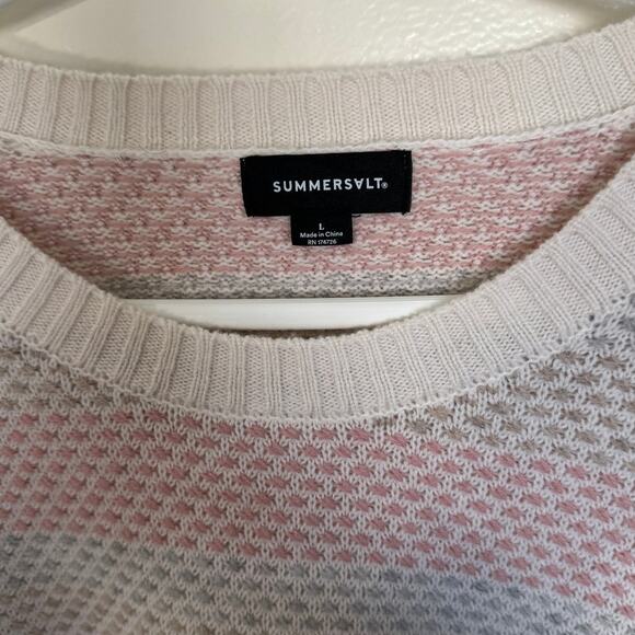 SummerSalt The Coziest Cashmere Blend Soft Stripe Sweater Size Large - Picture 6 of 8